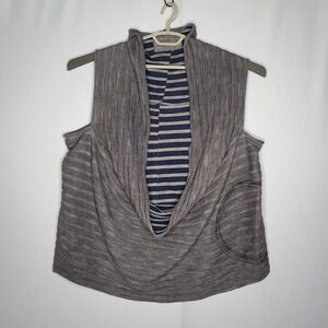 Luukaa Top Women OSFM Cowl Neck Vest Lagenlook Boho Artsy Beachy Coastal